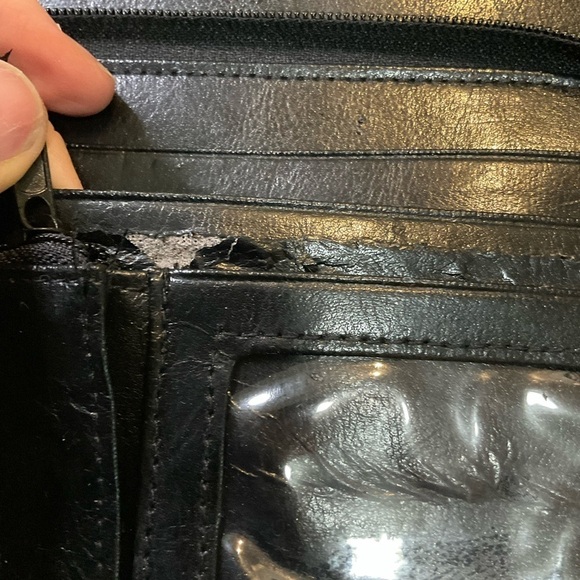 Vintage Bellerose Brown Croc Black Shoulder‎ Bag Purse Wallet Attached Leather - Picture 11 of 15